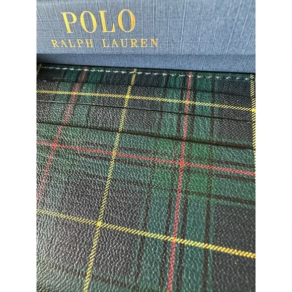 NIB POLO RALPH LAUREN Men's Card Case Crest Canvas Leather